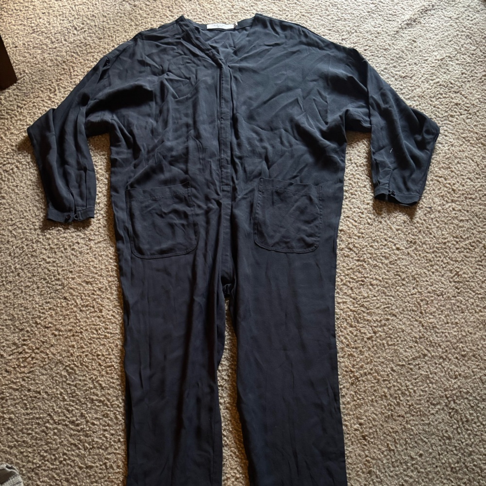 7551 By Szeki Waist Tie Tencel Jumpsuit Size S